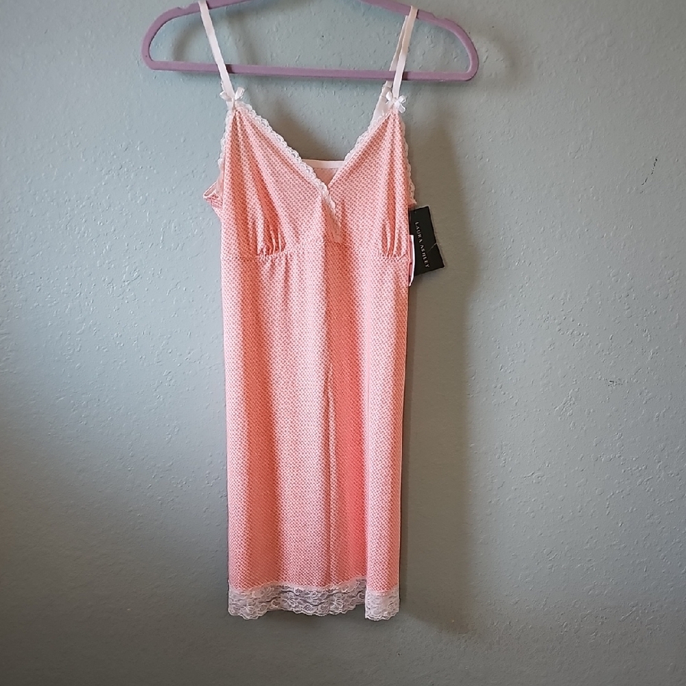 Pink Lace Trim Slip Dress